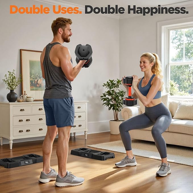 2026 Updated Adjustable Dumbbell Set of 2, 110lbs/50lbs Weights Dumbbell Set with Storage Box, 25lbs/55lbs Adjustable Weights with Anti-slip Silicone Grip, Weight Set For Home Gym Suit both Men and Women