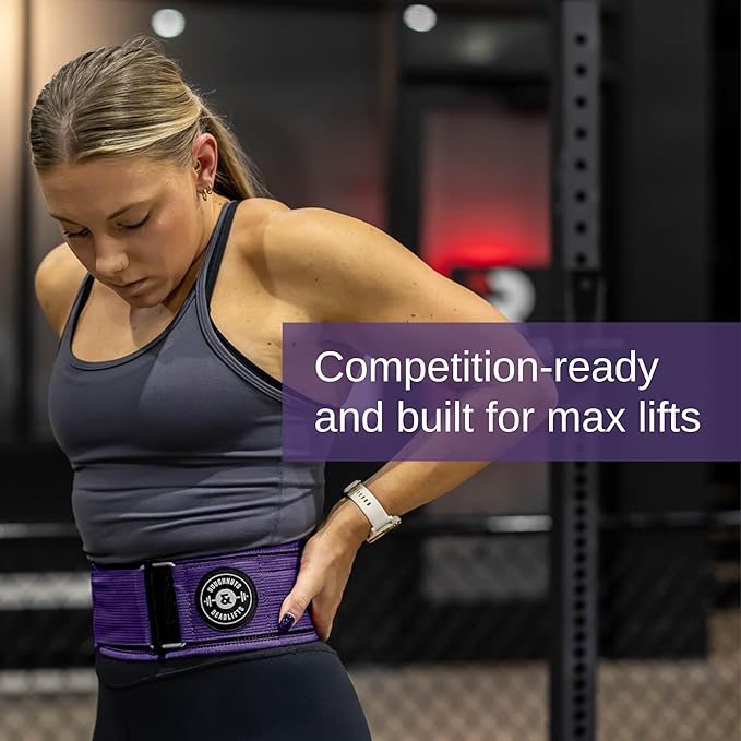Weight Lifting Belt for Squats, Weightlifting Belt for Deadlifts - 4in Back Support for Bodybuilding | Powerlifting, Locking Metal Buckle, Weight Lifting Belts for Men - Quick Locking