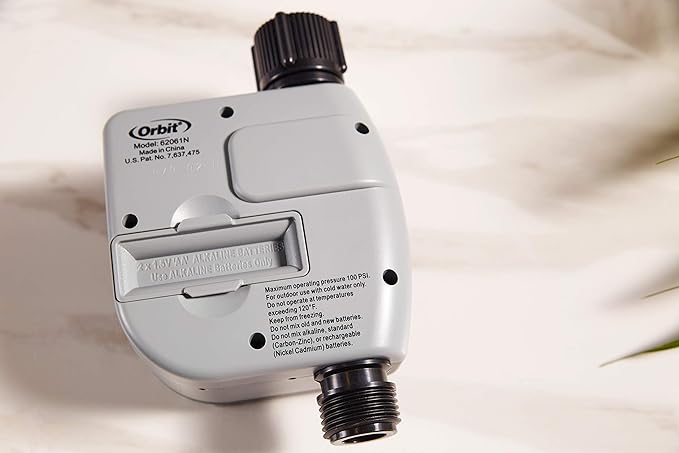 Orbit Programmable Digital Hose Watering Timer - 1 Outlet - Battery Powered - with LCD Screen - Built-in Rain Delay - Water-Resistant - 62061