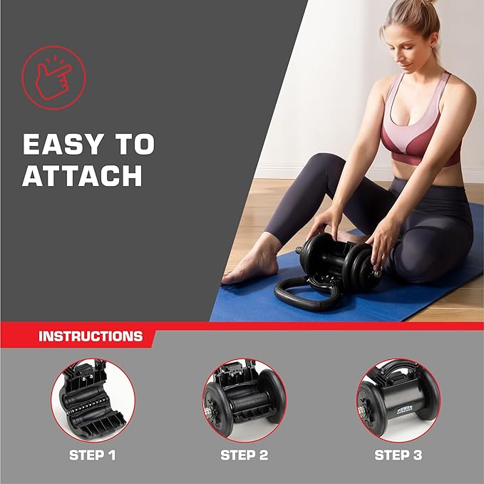 PowerPress Kettlebell Handle - Converter for Dumbbell to Kettle Bell - Grip Handle Attachment for Dumbbells - Kettlegrip Kettlebell Attachment Kettle Bell Adaptor