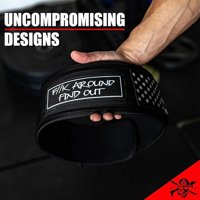Iron Infidel Recon Weight Lifting Belt - 4" Wide Self Locking Gym Belt for Men & Women, EVA Foam Core Support Weight Belt for Squatting, Deadlifting, Powerlifting, Workout, Fitness & Crossfit