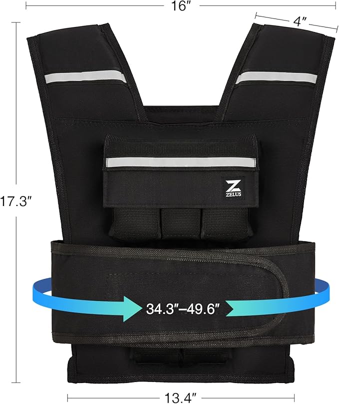 ZELUS Weighted Vest, 20lb/23lb/30lb/45lb/60lb Vest Adjustable Weights for Exercise, Weight Vest for Men, Workout Vest for Home Workouts Cardio Strength Training Weight Loss