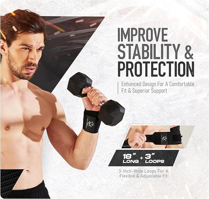 Special Essentials Wrist Straps for Weightlifting and Weightlifting Wrist Wraps for Men & Women (2 Pair Bundle) Premium Padded Neoprene - Gym Lifting Straps