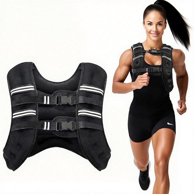 Weighted Vest for Women & Men, Adjustable 8lb/12lb/16lb/20lb – Reflective Weight Vest for Running, Walking, Strength Training, Jogging & Workout – Women’s Weighted Vests for Walking and Fitness