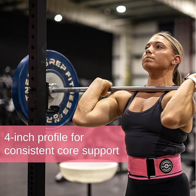 Weight Lifting Belt for Squats, Weightlifting Belt for Deadlifts - 4in Back Support for Bodybuilding | Powerlifting, Locking Metal Buckle, Weight Lifting Belts for Men - Quick Locking