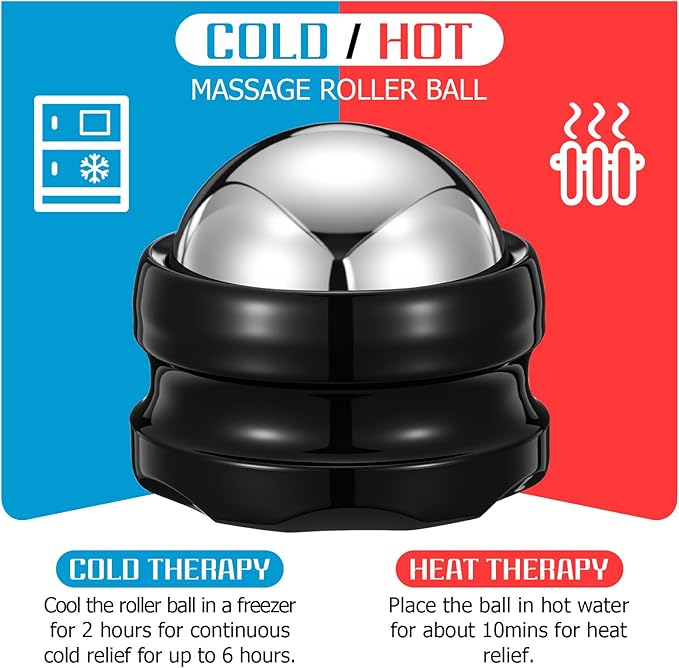 2 Pack Massage Ice Ball Massage Cryo Balls for Muscle Soreness Relief Handheld Therapy and Relax Tool for Plantar Fasciitis Sore Muscles Migraine Injury