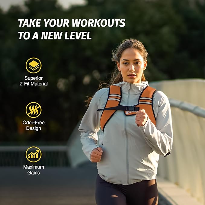 ZELUS Weighted Vest, Washable Z-Fit Soft Iron Weighted Vest for Women and Men, 5/10/15 lb Weight Vest with Reflective Strips & Adjustable Straps, Ultra Thin Weight Vest for Gym Strength Training