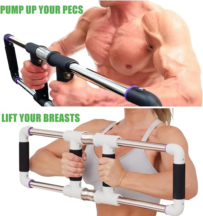 GoFitness Push Down Bar Machine - Chest Expander at Home Workout Equipment for Chest, Arm, Shoulder, Abs and Back - Portable Upper Body Trainer for Home, Travel or Outdoors