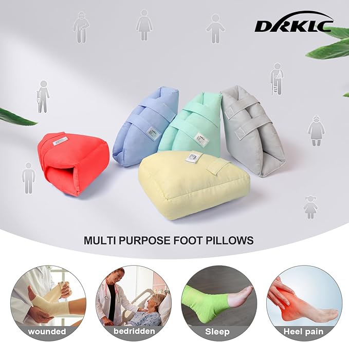 Heel Protector for Pressure Sores,Adjustable Foot Boot Surgery Recovery Supplies for Elderly Bedridden Pressure Ulcer Ankle Pillow for Bed, Wheelchairs (Light Green - 1 Piece)