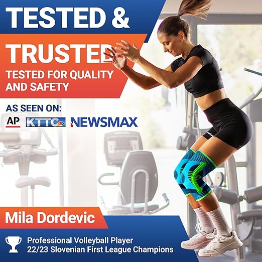 DR. BRACE ELITE Knee Brace with Size Stabilizer (2 Pack) Knee Brace for Women & Men, Workout, Sports, Daily Knee Compression Sleeve for Maximum Knee Pain Support & Fast Recovery (Zeus, Medium)
