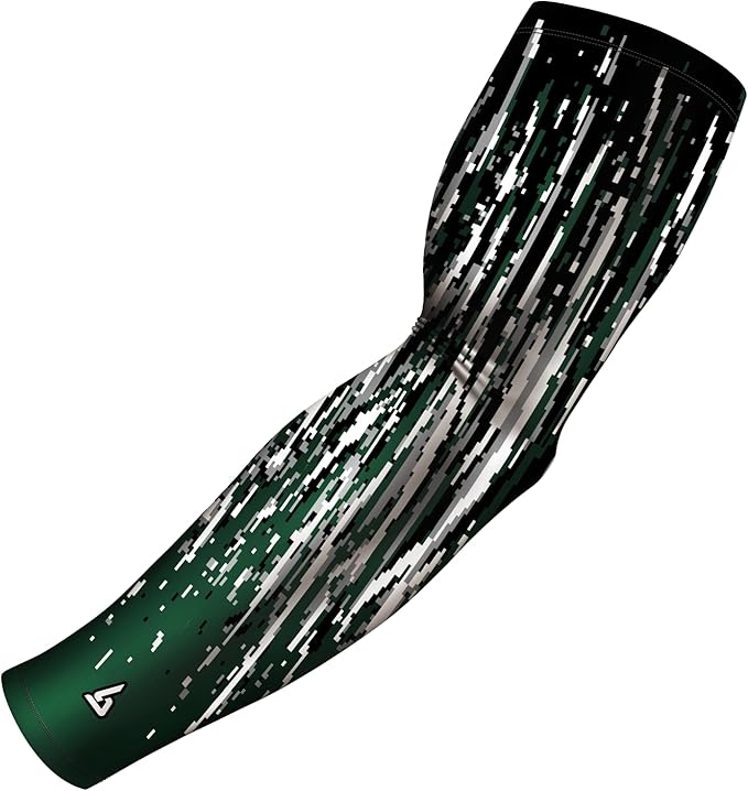 B-Driven Sports Pro Fit Compression Arm Sleeve for Men Women & Youth, Basketball Baseball Football, Single Digital Designs