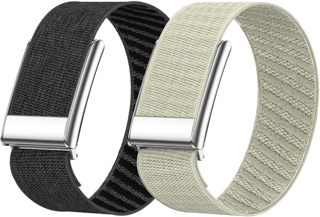 Vanet Nylon Straps Compatible with Whoop 5.0 Bands Peak, MG Life and One, Elastic Woven Strap Breathable Sport Adjustable Stretchy Braided Replacement Bands for Men Women [NOT for Gen 4], 2 Pack
