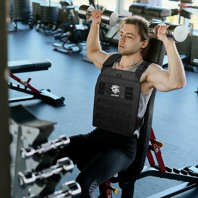 Adjustable Weighted Vest for Men Women – Tactical Vest for Rucking, HIIT & CrossFit, Fits 10x12 Plates, 600D Breathable Weight Vest & Exercise Vest for Strength Training, Weights Not Included