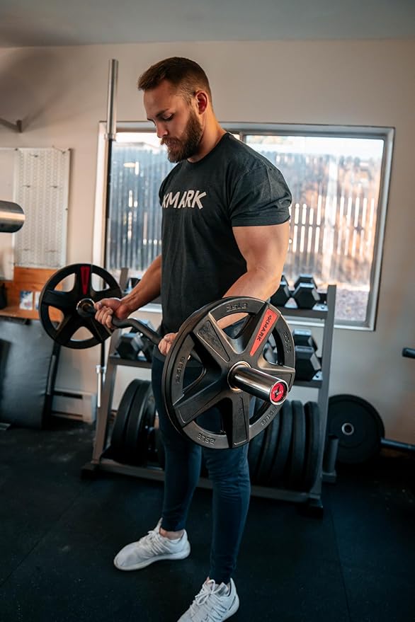 XMARK TEXAS STAR Olympic Weights Set for Home Gym - Weight Plates for Barbells, Weightlifting & Strength Training Equipment