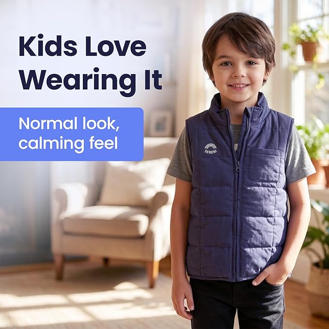 Sereni Weighted Calming Vest for Kids, Therapy Compression Vest, Sensory for Emotional Regulation