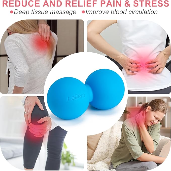 Peanut Massage Ball-Double Lacrosse Massage Ball, Mobility Ball for Myofascial Release,Yoga Therapy,Trigger Point Therapy,Muscle Knots and Acupoint Massage (Pink Firm Ball)