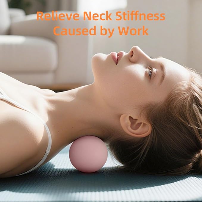 Massage Lacrosse Balls for Myofascial Release, Trigger Point Therapy and Yoga Therapy, Foot Massage Ball to Relieve Plantar Fasciitis Pink