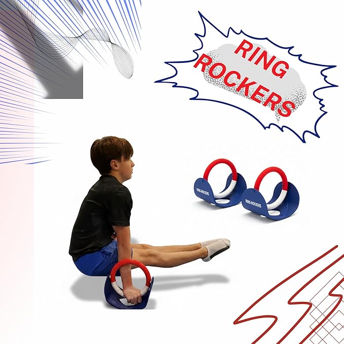 Ring Rockers Gymnastic Rings with Bearings Rotating Calisthenics Rings for Home Gym and Crossfit Smooth Grip Joint Safe Workout Equipment for Muscle Ups Pull Ups and Dips