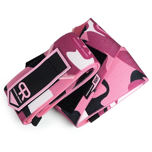 PR Personal Record Elbow Wraps for Weightlifting - Heavy Duty Construction, 25% More Elasticity, Reinforced Stitching, Extra Wide Fastener, Easy to Adjust, 3 Inches x 36 Inches (Digital Pink)