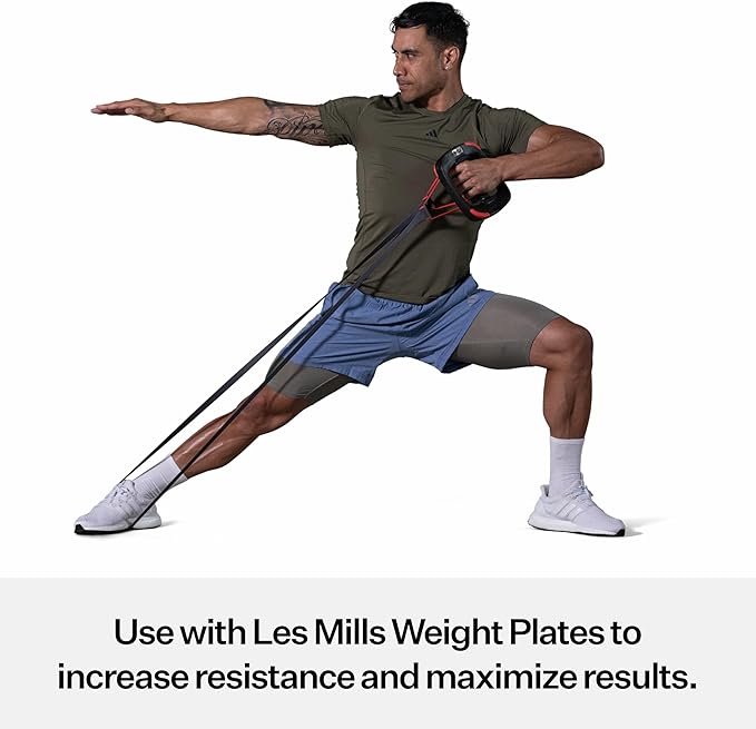 Les Mills™ SMARTBAND Extreme™ Workouts Bands with Handles for Women and Men, Resistance Bands for Working Out, Stretch Bands for Exercise at Home