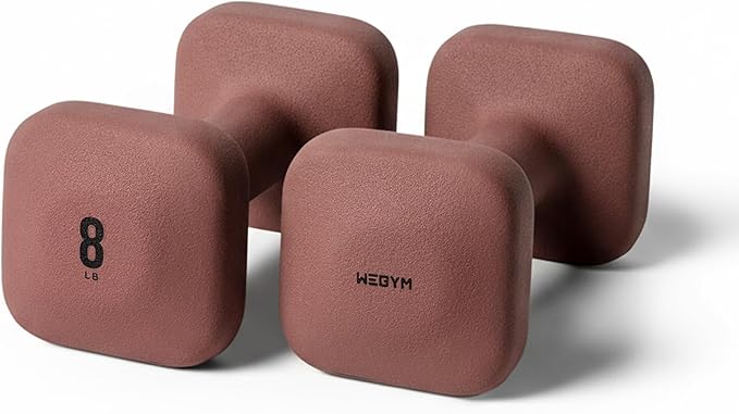 WeGym SafeGrip Square Dumbbells with Anti Slip Handles, Aesthetic Free Weights for Home Workouts, Stable Design Prevents Rolling during Floor Exercises