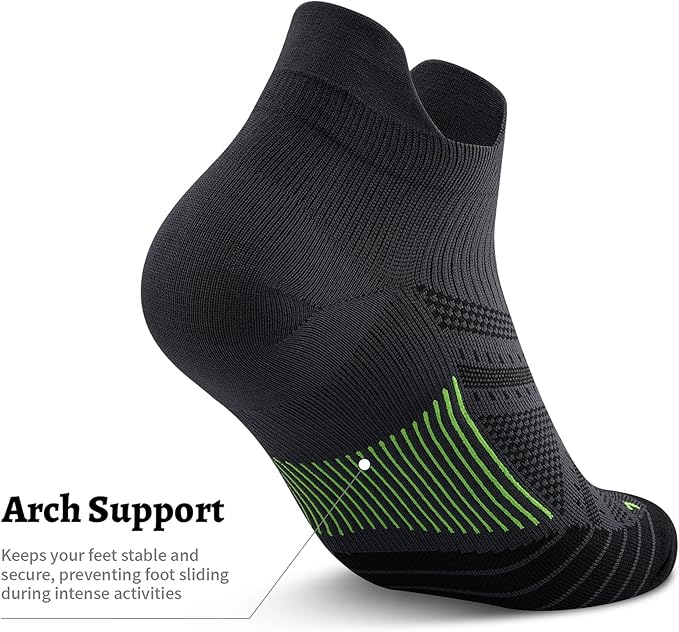 PAPLUS Compression Socks for Men & Women, 2/4/6 Pairs Ankle Running Socks with Arch Support, Ankle Support, Plantar Fasciitis