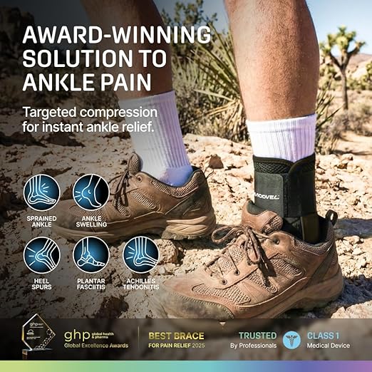 MODVEL Slim Lace Up Ankle Brace, Adjustable Ankle Braces for Men, Ankle Brace for Women, Ankle Support for Women – Figure 8 Ankle Brace Strapping with Soft Pads for Sprained Joint Stability Ankle Wrap