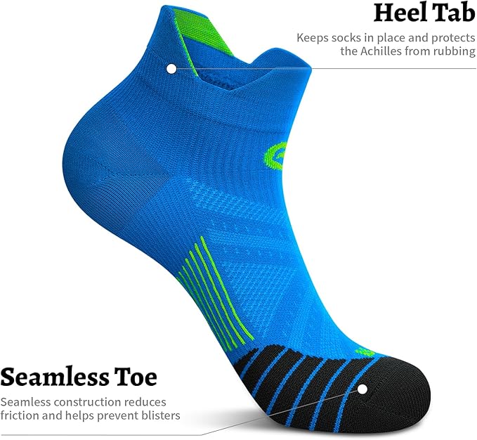 PAPLUS Compression Socks for Men & Women, 2/4/6 Pairs Ankle Running Socks with Arch Support, Ankle Support, Plantar Fasciitis