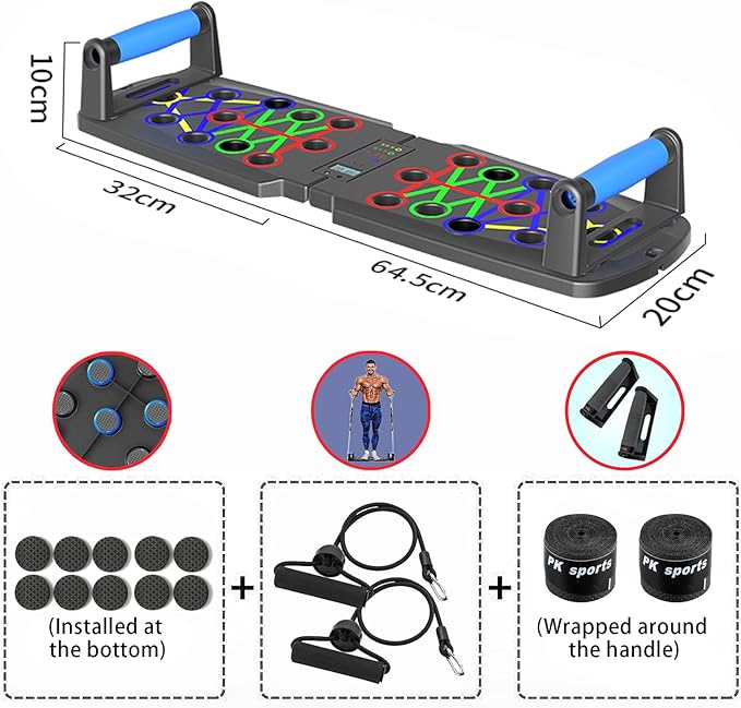 Push Up Board for Men, Push Up Bar at Home Workout Equipment, Pushup Handles Home Gym Exercise Fitness Equipment Portable Foldable with Counter