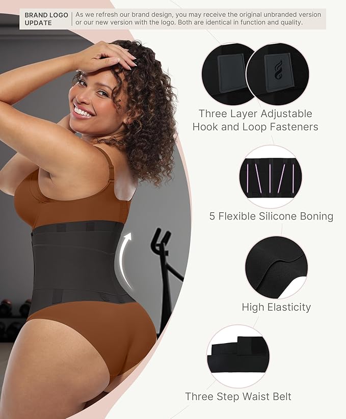 FeelinGirl Waist Trainer Belt Waist Cincher Trimmer Ab Belt Tummy Control Body Shaper with Triple Wrap Women and Men
