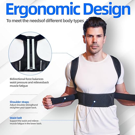 IYDoaMea Posture Corrector for Women and Men ( Order A Size Up ) Upgraded Back Brace Support, Adjustable Shoulder Straightener for Improving Back Posture, Relief for Upper and Lower Back, Lumbar, Neck, Shoulder Pain (S(27.5~33.4))