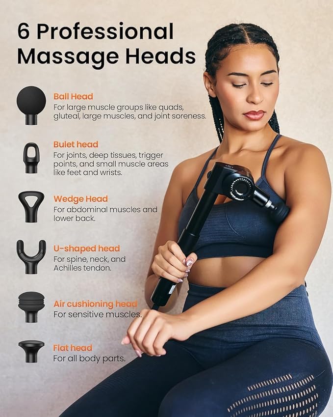 NAPRE Foldable Massage Gun Deep Tissue with 5 Adjustable Angles,Handheld Percussion Back Massager for Muscle/Neck/Body Pain Relief with Long Extension Handle,32-Speeds,with Case,Mothers Day Gifts