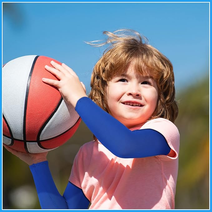 Mepase 14 Pairs Arm Sleeves for Kids UV Sun Protection Cooling Arm Compression Cover Boys Baseball Football Basketball Sport