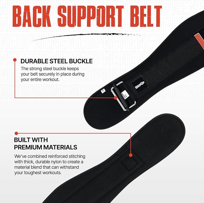 Self Locking Gym Weight Lifting Belt, 6.5” Double Locking Belt Padded Back Support, Olympic Lifting Athletes Fitness Bodybuilding Powerlifting Deadlift Squat Training for Men & Women