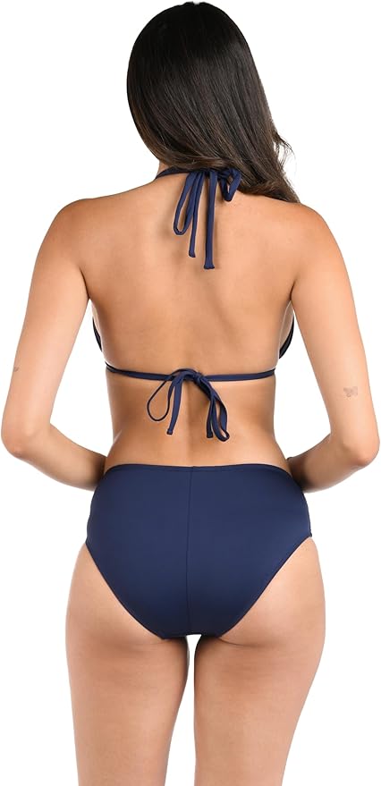 Island Goddess Rouched Halter Bikini Swimsuit Top