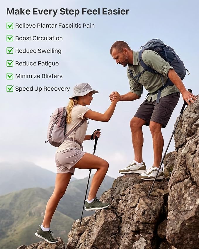 LEVSOX Ankle Compression Socks for Women Men Cushioned Running Support Socks for Plantar Fasciitis Relief 3 Pairs