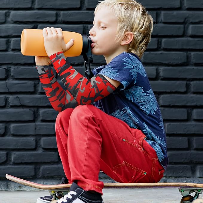 Mepase 14 Pairs Arm Sleeves for Kids UV Sun Protection Cooling Arm Compression Cover Boys Baseball Football Basketball Sport