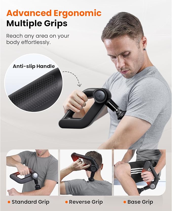 BOB AND BRAD D5 Pro Plus Massage Gun with Heat, FSA-HSA Eligible, 13mm Amplitude Deep Tissue Percussion Massage Gun with Max Power for Muscle Therapy, Professional Muscle Massager