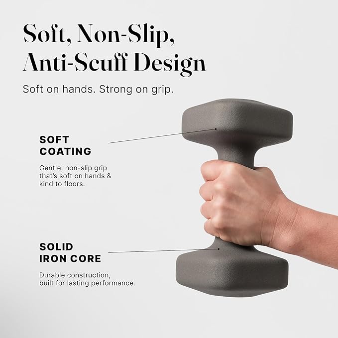 WeGym SafeGrip Square Dumbbells with Anti Slip Handles, Aesthetic Free Weights for Home Workouts, Stable Design Prevents Rolling during Floor Exercises - Set