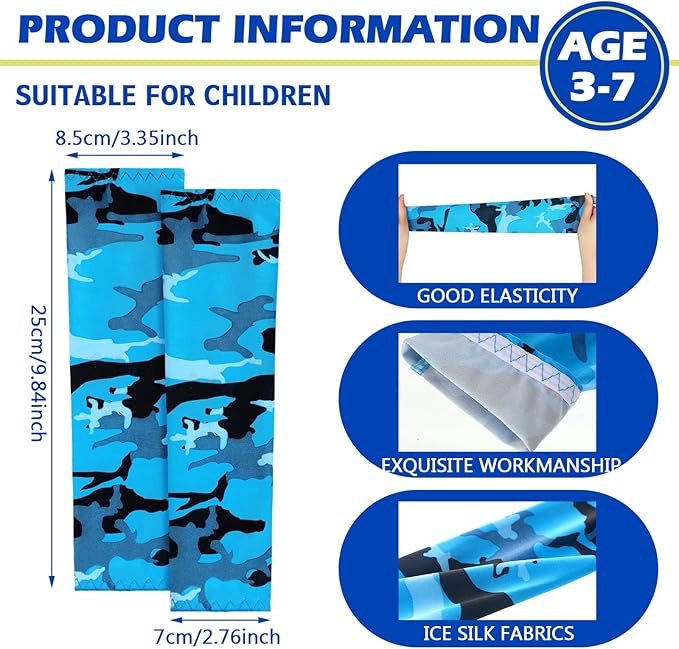 Mepase 14 Pairs Arm Sleeves for Kids UV Sun Protection Cooling Arm Compression Cover Boys Baseball Football Basketball Sport