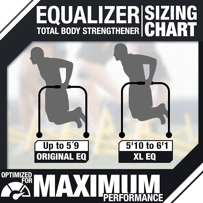 Lebert EQualizer Total Body Strengthener – Portable Dip Station for Full Bodyweight Training – Includes Hip Resistance Band & Online Coaching – Available in Standard & XL Sizes