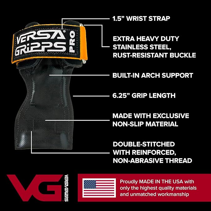 Versa Gripps Pro, Made in USA, Wrist Straps for Weightlifting Alternative, Best Training Accessory