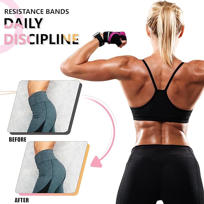 Exercise Bands, 3 Levels Fabric Resistance Bands for Working Out, Workout Bands Resistance for Women & Men, Multi-Colored Fabric Booty Bands for Leg Strength Training, Rehab, Yoga