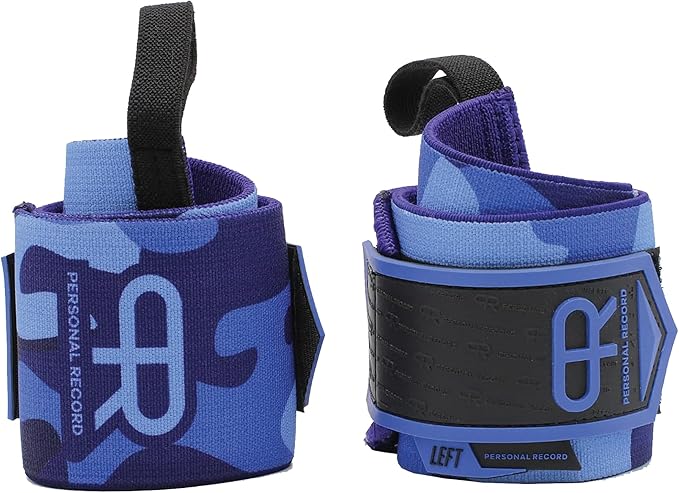 PR Personal Record Heavy Duty Premium Wrist Wraps, More Elasticity, Reinforced Stitching, Extra Wide Strap, Strong Thumb Loop, Larry Wheels Weightlifting Wraps
