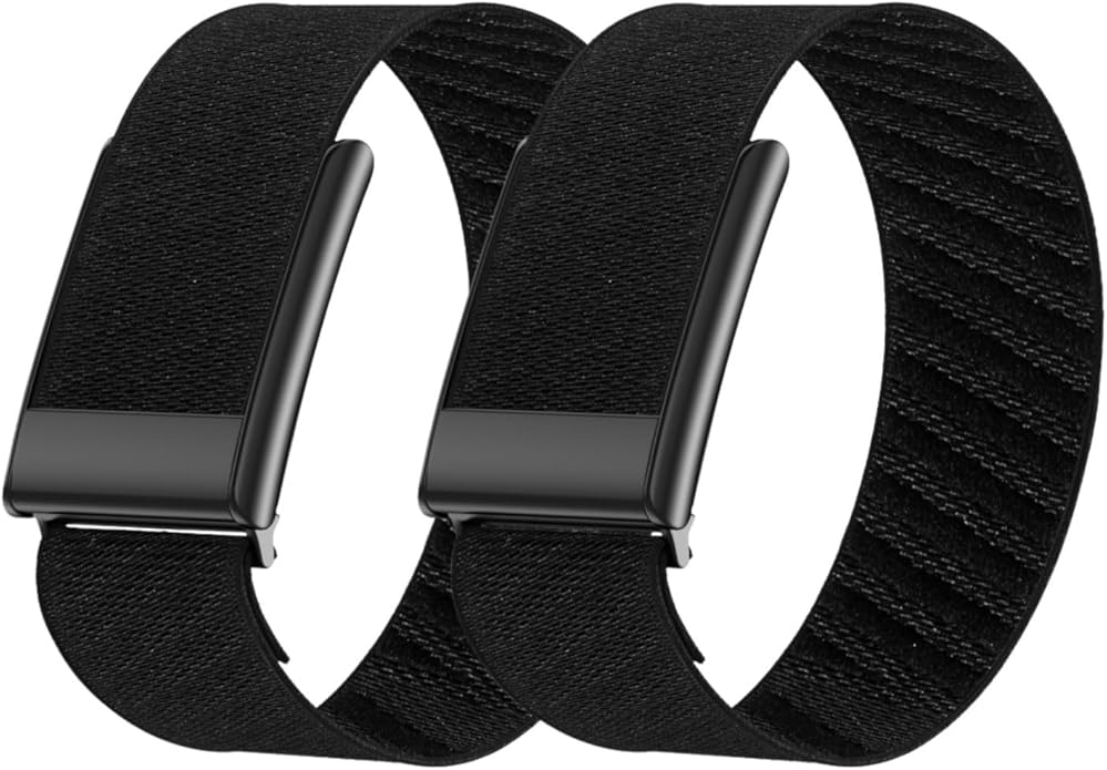 Vanet Nylon Straps Compatible with Whoop 5.0 Bands Peak, MG Life and One, Elastic Woven Strap Breathable Sport Adjustable Stretchy Braided Replacement Bands for Men Women [NOT for Gen 4], 2 Pack