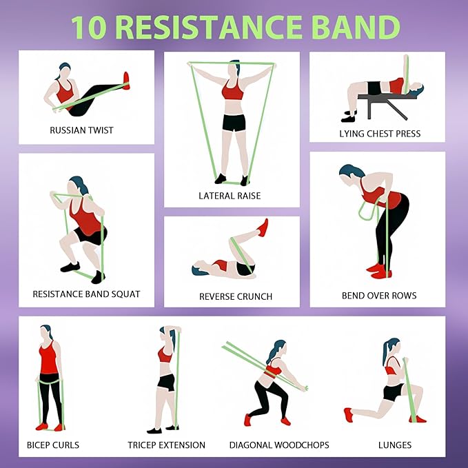 LEEKEY Resistance Bands, Exercise Bands with Bag, 5-85LB Home Strength Bands for Working Out, Travel, Gym Room, Physical Therapy - USA Original Patent