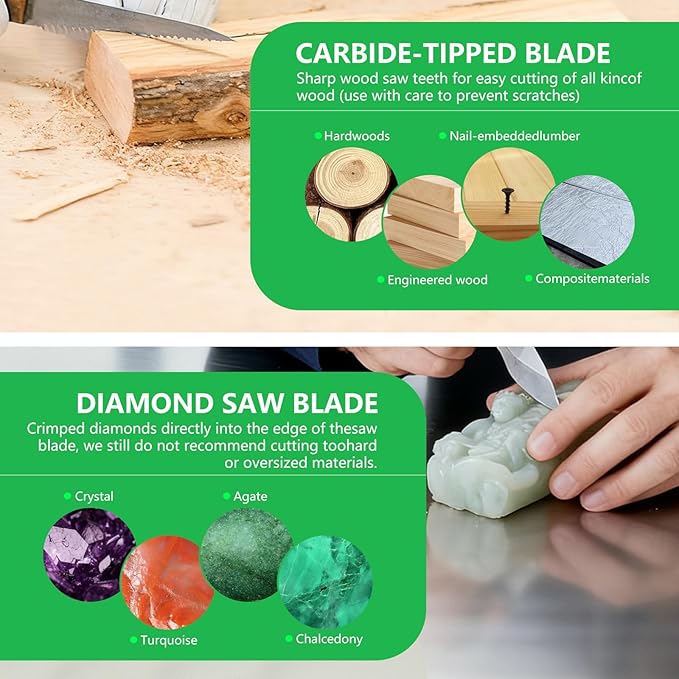 5-In-1 Lapidary Saw, 750W Rock Polisher Rock Saw Rock Cutter Rockfor Cutting Rocks Table Grinder 800-10000rpm DIY Jewelry Polishing Bench Buffer Grinding Machine for Carving, Polishing
