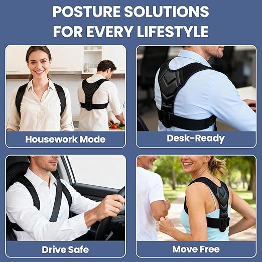 Posture Corrector for Men & Women,back posture corrector for men,posture brace,back straightener posture corrector,Adjustable Upper Back Shoulder Brace, Back Straightener for Neck, Spine Alignment, Improve Posture, Comfortable & Breathable, L/XL