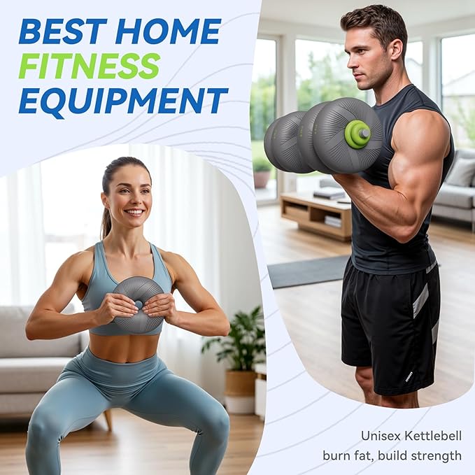 LIFERUN Adjustable Dumbbell Set, Soft PVC Coated, 45lbs/67lbs Free Weight Set Home Gym, 4-in-1 Used As Barbell, Dumbbells, Kettlebell, Weight Plates, Weights Dumbbells Set, Space Saving Fitness Exercise For Men/Women