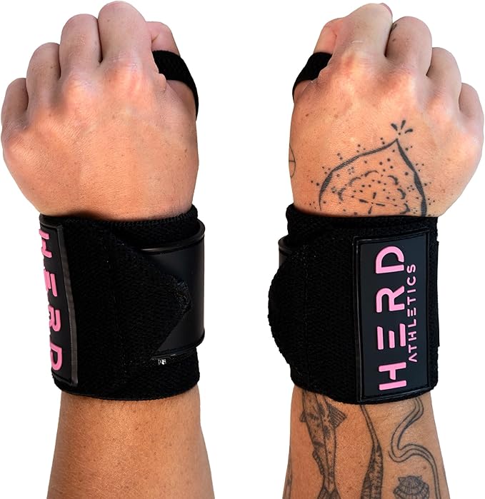 Weightlifting Wrist Wraps – 12" & 18" Adjustable Support with Thumb Loop – Medium Stiffness for Powerlifting, Olympic Lifting, Functional Fitness, Bodybuilding
